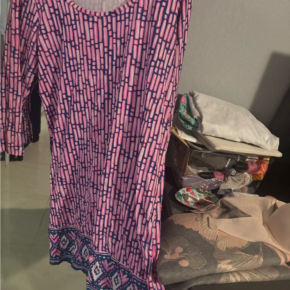 Lilly Pulitzer Vibrant Pink and Navy Dress